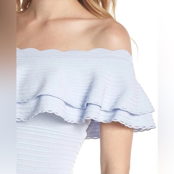 ELIZA J Off the Shoulder Fit & Flare Dress - Size Medium - Picture 14 of 14